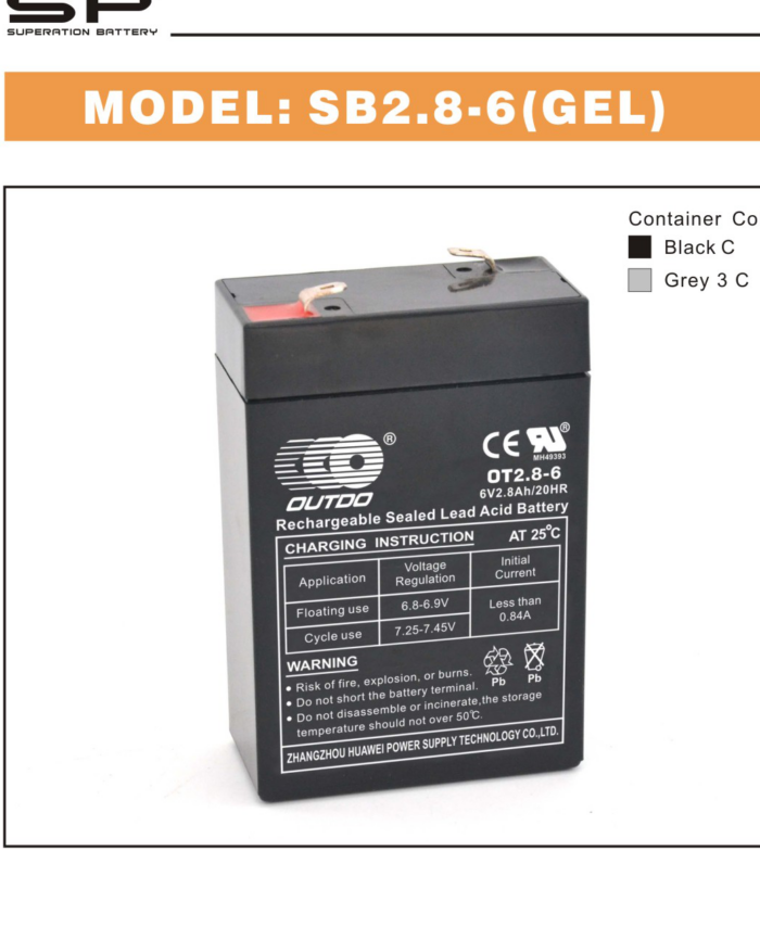 SP SB2.8-6(GEL) GEL Battery 6V 2.8Ah