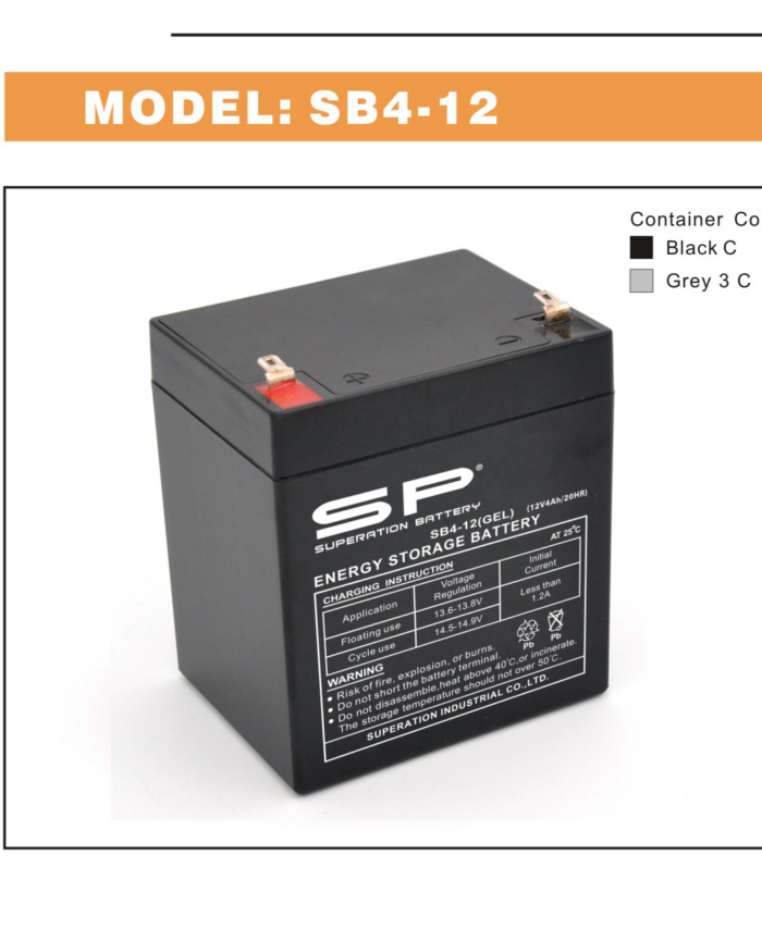 SP SB4-12 VRLA AGM Battery 12V 4Ah