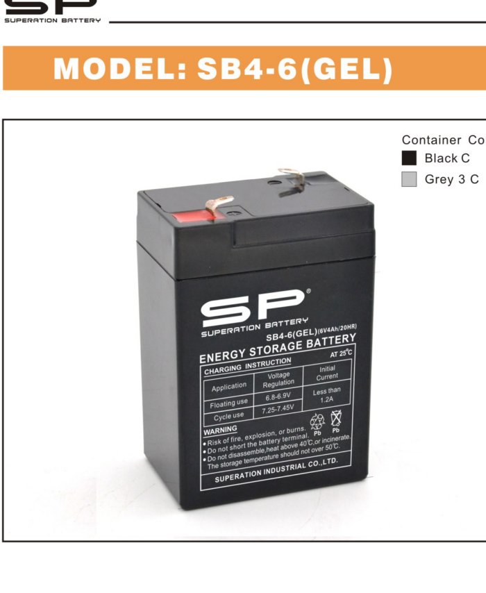 SP SB4-6(GEL) GEL Battery 6V 4Ah