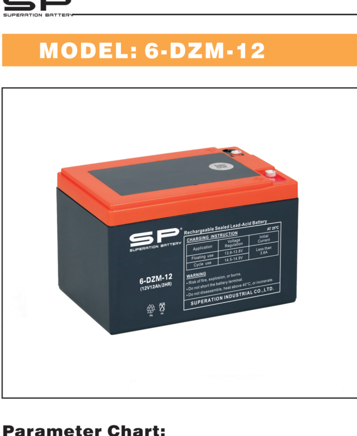 SP 6-DZM-12 E-Bike Battery 12V 12Ah