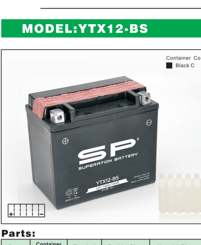 SP YTX12-BS Motorcycle Battery 12V 10Ah