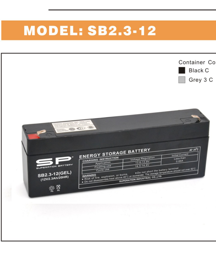 SP SB2.3-12 VRLA AGM Battery 12V 2.3Ah