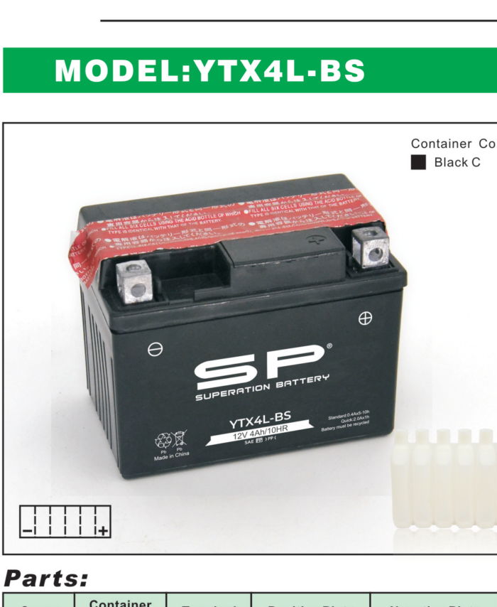 SP YTX4L-BS Motorcycle Battery 12V 3Ah