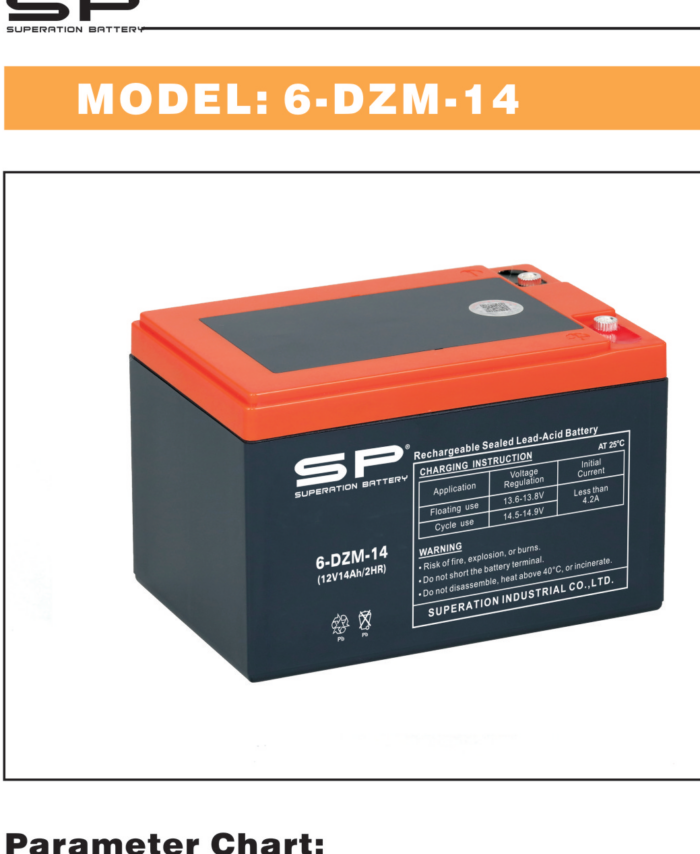 SP 6-DZM-14 E-Bike Battery 12V 14Ah
