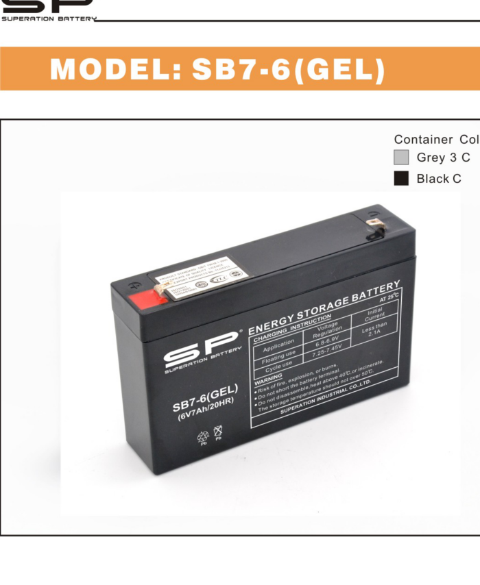 SP SB7-6(GEL) GEL Battery 6V 7Ah